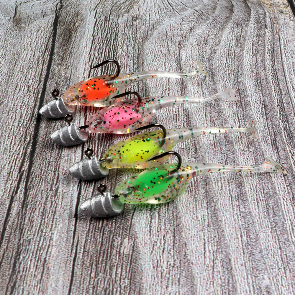 5cm 0.8g Floating Paddle T-Tail Shad Ajing Fishing Lure Rockfish Plastic Soft Lure Mini Worms Artificial Bait Bass – Worms & Grubs – view 5