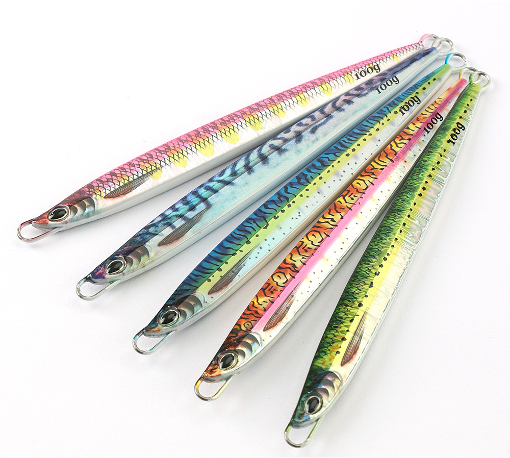 Deep Sea Speed Sinking 80g 100g Jigging Metal Saltwater Fishing Lure 3D Printed Mackerel Vertical Jig Lure – Metal Lure – view 3