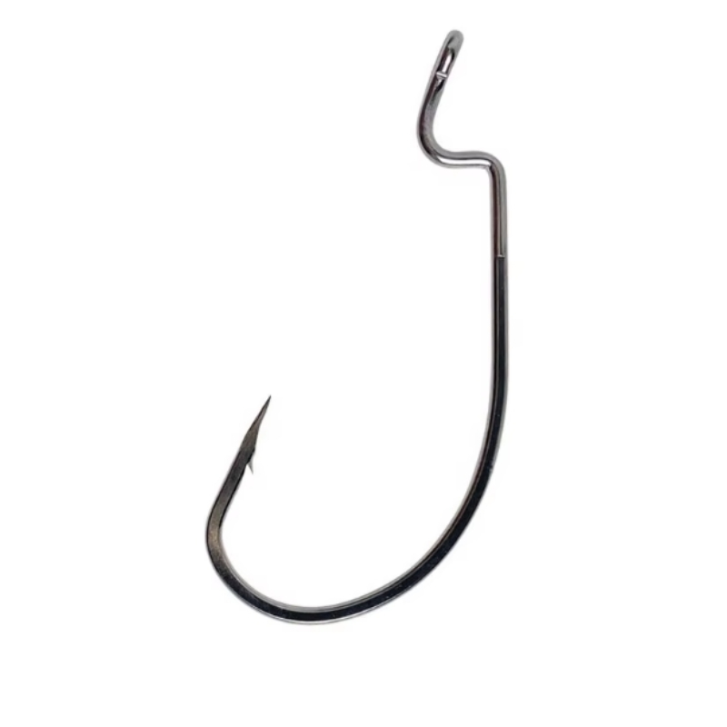 Factory 4X High Quality Manufacturer High Carbon Steel Crank Worm Fishing Hooks Offset Worm Hook – Fishhook – view 2