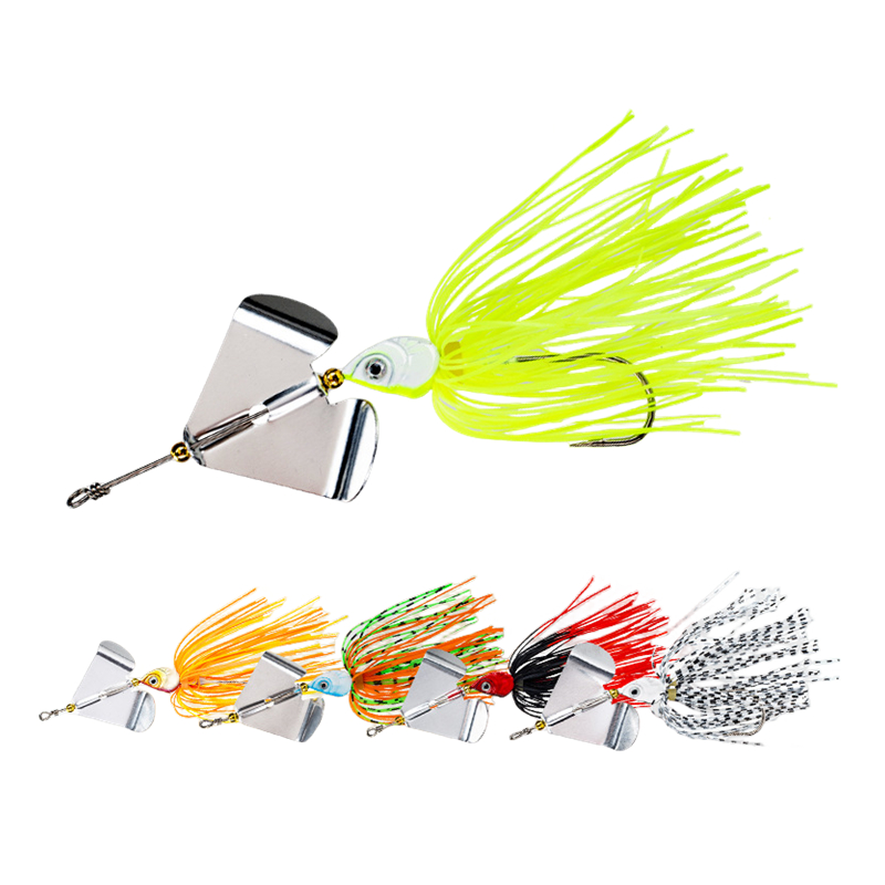 New Drop Shaped Lead Hook in Stock 13g Metal OPP Bag 3D Eyes 13g Artificial Skirt Lure Spinner Baits for River Fishing 5 Colors – Fishhook – view 1
