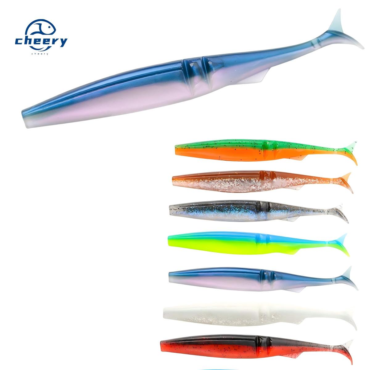 CHEERY Double Color T Tail Soft Bug Lure for Large Mouth Bass and Crappie Fishing Soft Lure for Saltwater Fishing – Worms & Grubs – view 1