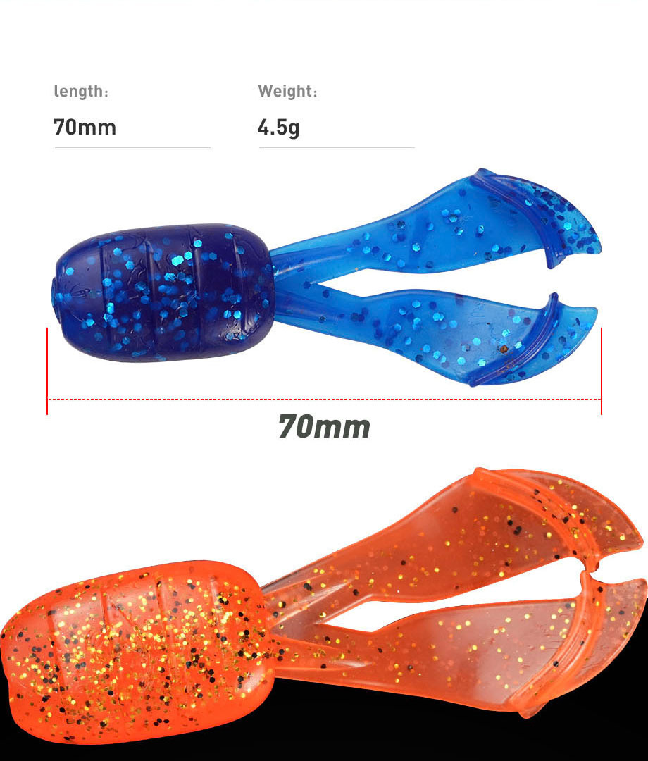 Cheery SL090 Hot Sale 7cm 4.5g 6pcs/bag Artificial Bearded Shrimp Soft Fishing Lure Set Salmon Plastic Soft Baits Without Hooks – Worms & Grubs – view 3