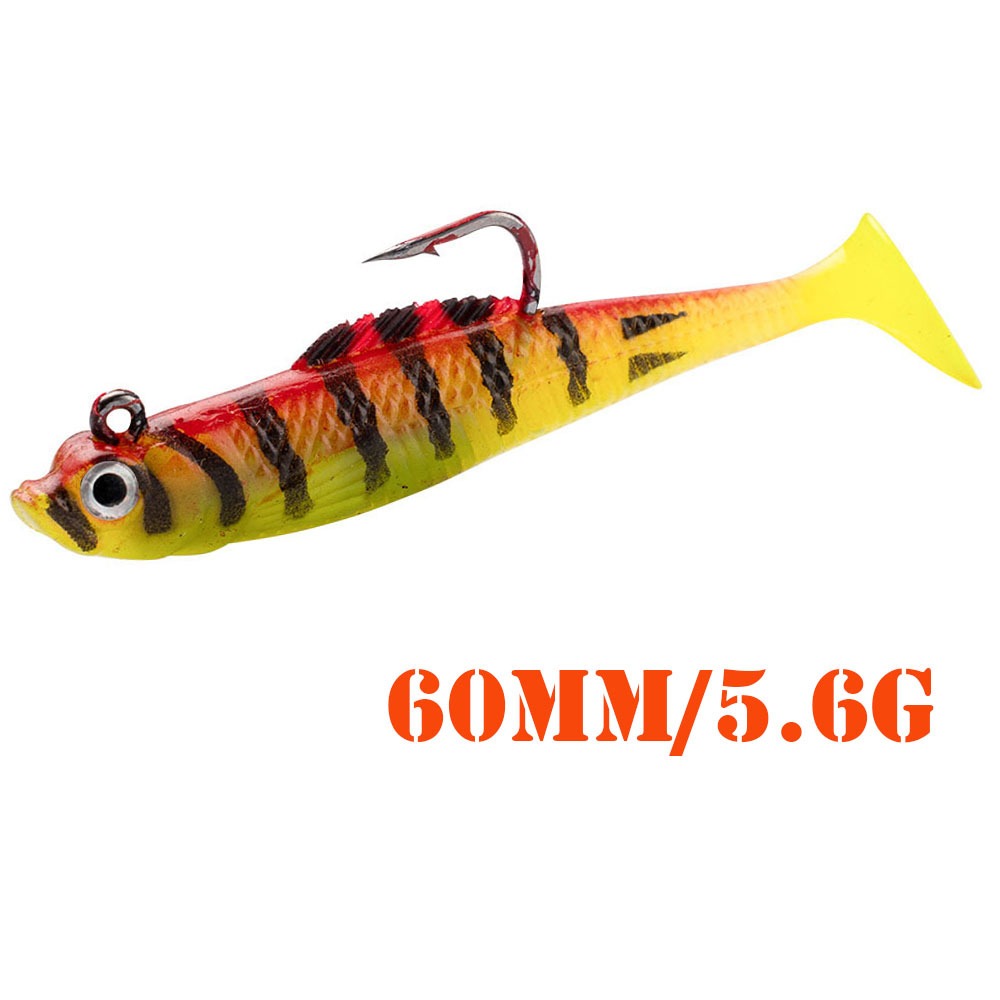 Wholesale 7colors 6cm 5.6g Single Hook Wrapped Lead Fish Plastic Bionic Bait With Hook T Tail Soft Fishing Lures Decoy Soft Bait – Worms & Grubs – view 2