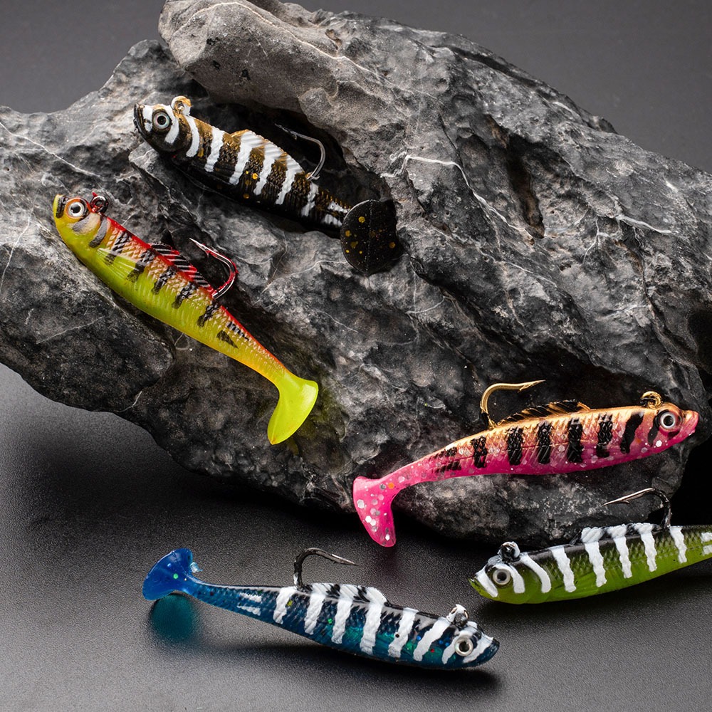 Wholesale 7colors 6cm 5.6g Single Hook Wrapped Lead Fish Plastic Bionic Bait With Hook T Tail Soft Fishing Lures Decoy Soft Bait – Worms & Grubs – view 5
