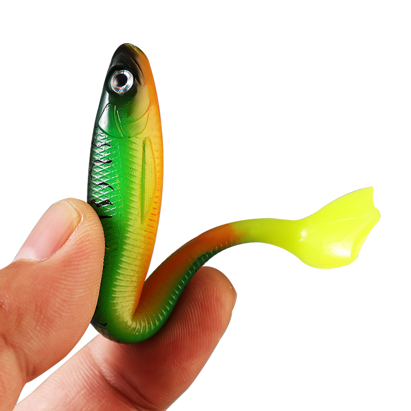 New 9cm 6g Paddle Tail Soft Plastics Lures 7pcs Per Bag t Tail Soft Plastic Fishing Shad Lure – Worms & Grubs – view 2