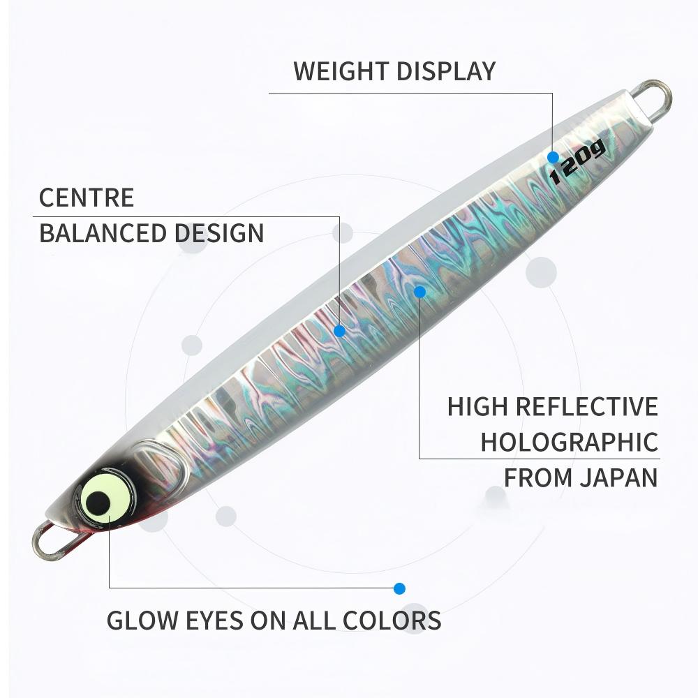 CHEERY Jigging Pro Vertical Long Casting 60g-160g Luminous Saltwater Deep Sea Boat Fishing Jig 3d Metal Jigging Lure – Metal Lure – view 3