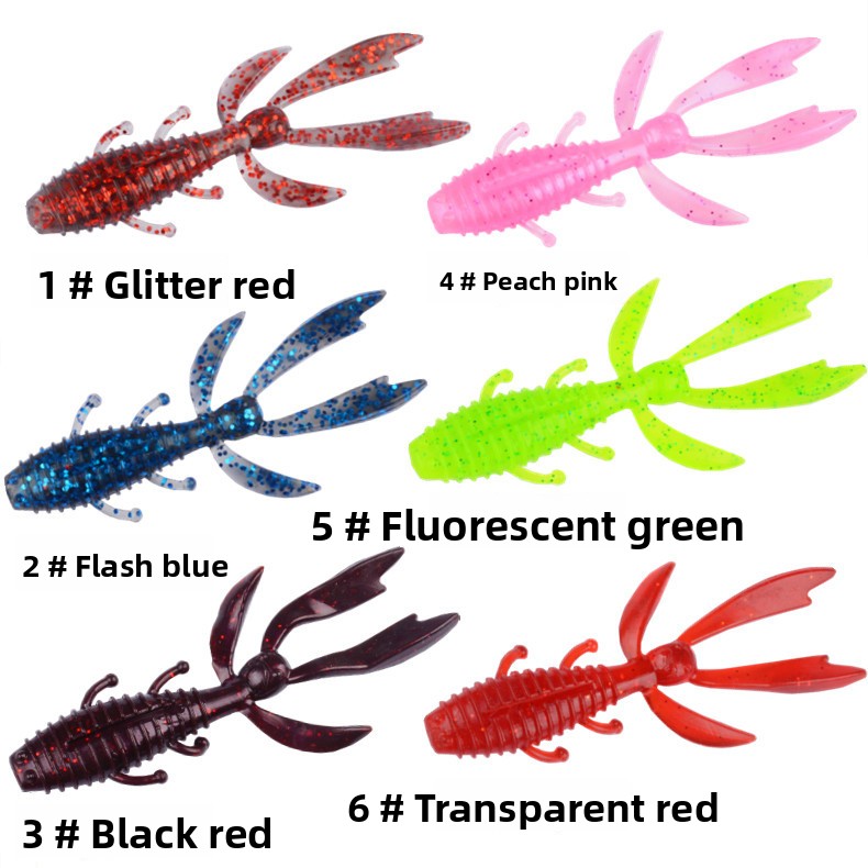 Shrimp-Shaped Soft Worm Floating TPE Fishing Lure Black Pit Mandarin Bass Lure Multilegged Plastic Soft Lures for River Fishing – Soft Lure – view 3