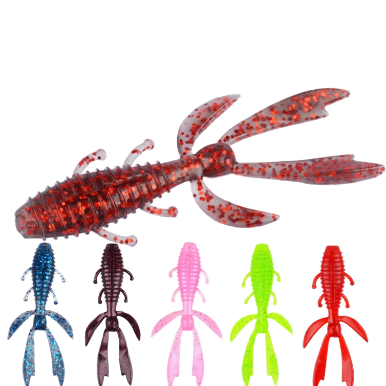 Shrimp-Shaped Soft Worm Floating TPE Fishing Lure Black Pit Mandarin Bass Lure Multilegged Plastic Soft Lures for River Fishing – Soft Lure – view 2