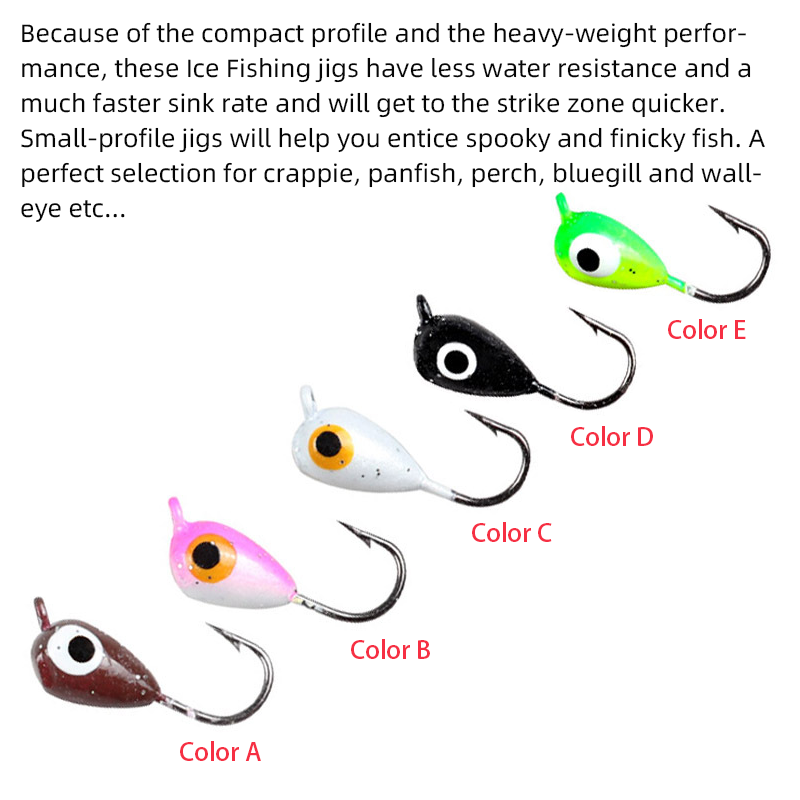 Wholesale 1.5g 1.7cm Ice Fishing Jig Paint Jigs Winter Ice Jigging Crappie Sunfish Perch Walleye Pike Fishing Lure Baits – Fishhook – view 3