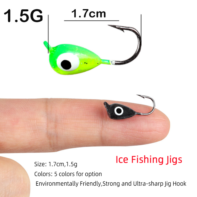 Wholesale 1.5g 1.7cm Ice Fishing Jig Paint Jigs Winter Ice Jigging Crappie Sunfish Perch Walleye Pike Fishing Lure Baits – Fishhook – view 2