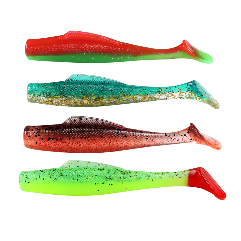 Soft Fish T-Tailed Bionic Lure 6.5cm 2.3g Plastic Bait 6pcs TPR Material Carp Artificial Soft Bait for Sea Bass Salmon Target – Worms & Grubs – view 5