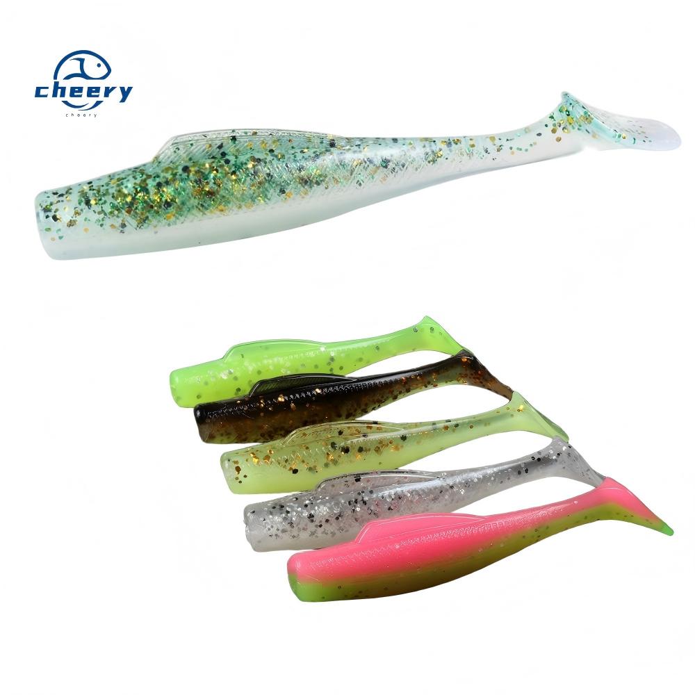 Soft Fish T-Tailed Bionic Lure 6.5cm 2.3g Plastic Bait 6pcs TPR Material Carp Artificial Soft Bait for Sea Bass Salmon Target – Worms & Grubs – view 1