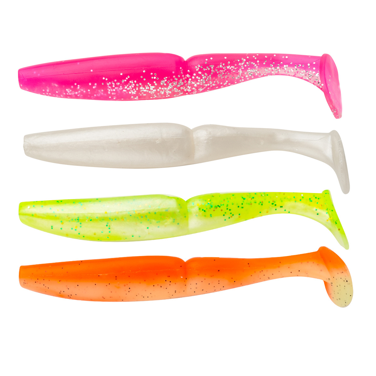 4PCS 11CM 12G Soft Lure Paddle Tail Double-Joint Large T-Tail PVC BaitBeaked Bass Soft Insect for Mandarin Fish Sea Fishing – Worms & Grubs – view 2
