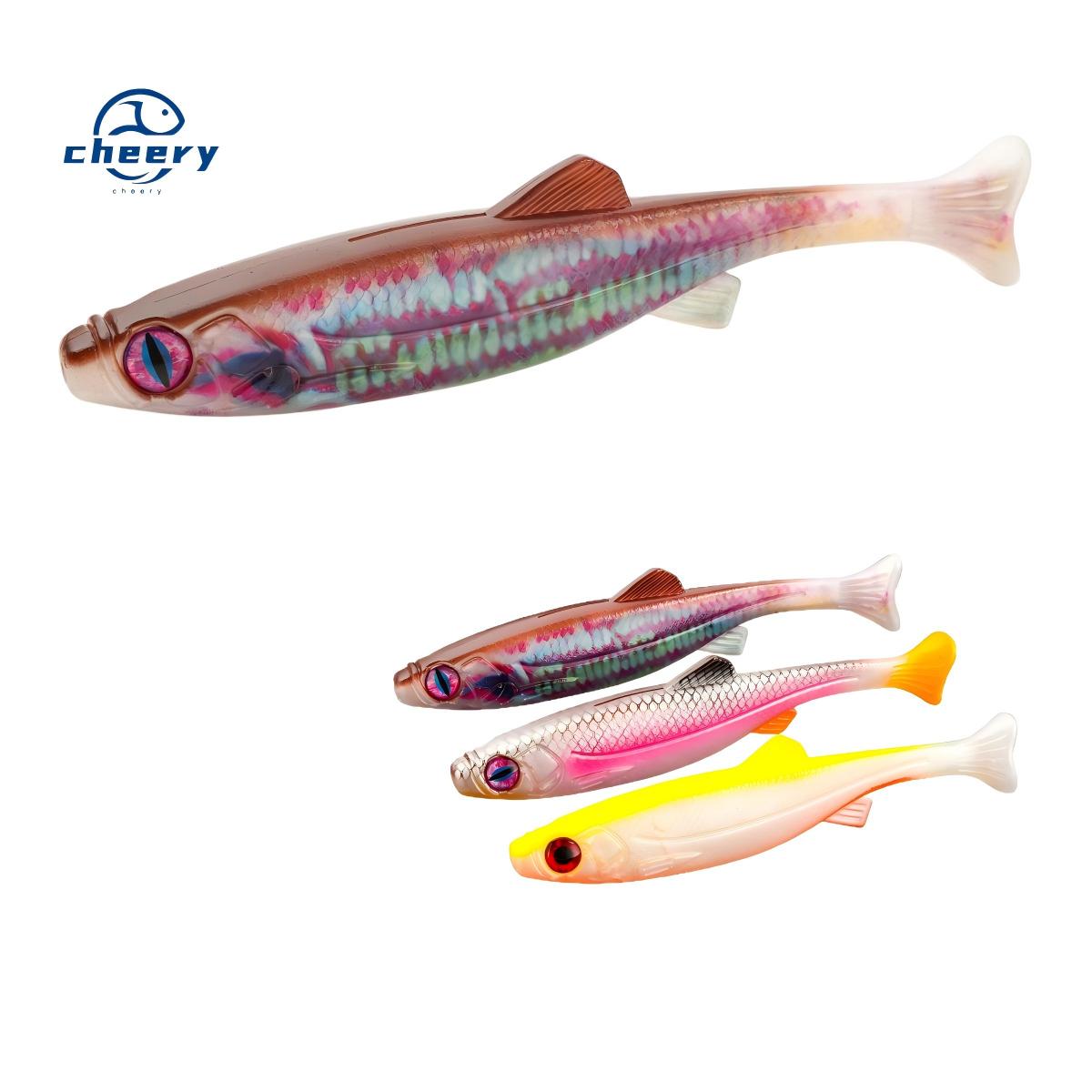 CHEERY 19cm/63g Predator Soft Fishing Lure Swimbait Paddle Tail Cannibal Artificial Bait Big Eye Jig Head Bass Sea Wobbler – Worms & Grubs – view 1