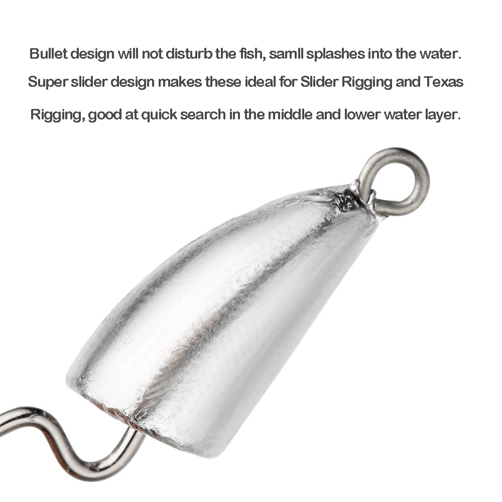 JOHNCOO Bullet Jig Heads Swimbait Hook Bass Fishing Texas Rig Hook Saltwater Freshwater Offset Weighted Weedless Hook – Fishhook – view 4