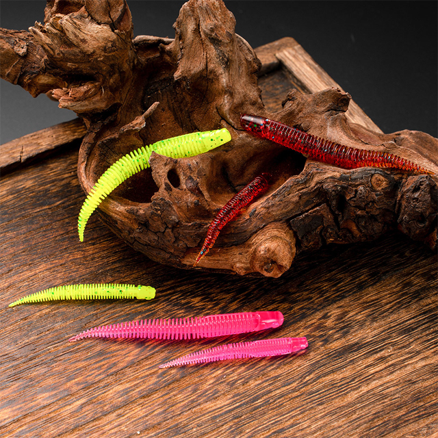 Freshwater Sea Bass Tackle Fishing Worms Soft Lure 50mm 70mm Jig Silicone Artificial Baits for Lake & River – Worms & Grubs – view 5