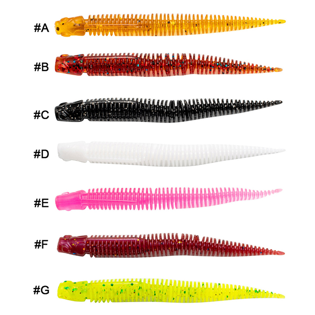 Freshwater Sea Bass Tackle Fishing Worms Soft Lure 50mm 70mm Jig Silicone Artificial Baits for Lake & River – Worms & Grubs – view 4