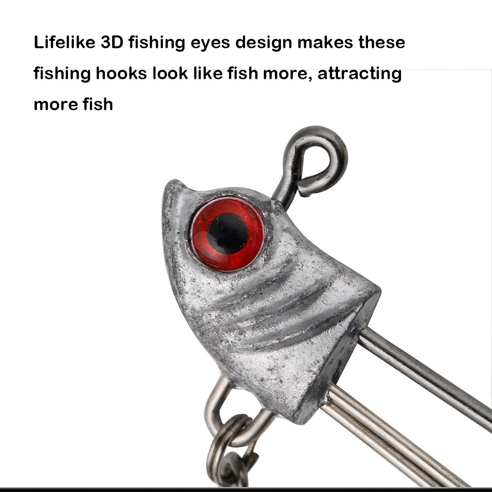 Wholesale 3D Eyes 7.2g 9.2g 16.4g High Carbon Material Fishing Lead Jig Head with Spoon Blade for Soft Worms Lure – Fishhook – view 3