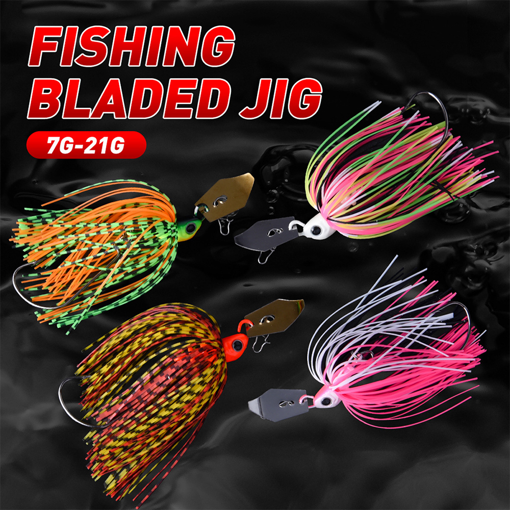 JIGGINGSOUL-BB015-7g-21g Metal Hard Bait Spinner Bait Fishing Lure Mixed Colour Skirt Rubber Bearded Jigs – Metal Lure – view 2