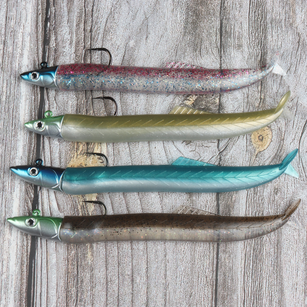 Cheery 115mm/6g Saltwater Fishing Gear Artificial Bait PVC Material Eel Fishing Lure Jig Head Hook Shad Bait Soft Plastic Lure – Worms & Grubs – view 5
