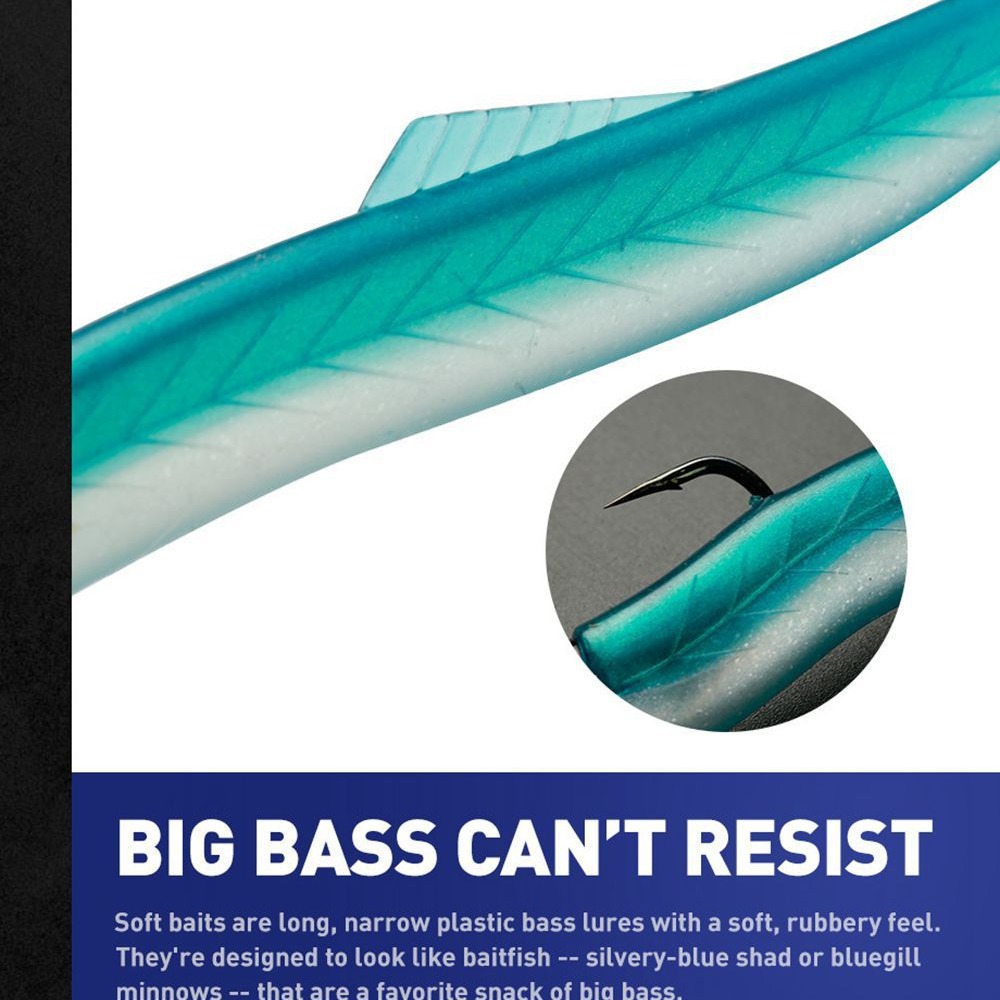 Cheery 115mm/6g Saltwater Fishing Gear Artificial Bait PVC Material Eel Fishing Lure Jig Head Hook Shad Bait Soft Plastic Lure – Worms & Grubs – view 3