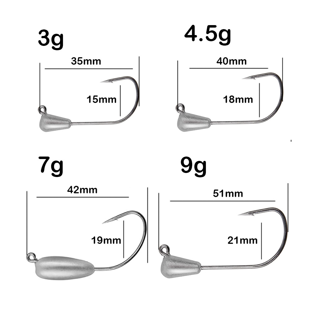 3g/4.5g/7g/9g Lure JIG Soft Worm Hook Lead Hook for Carp Fishing Specialized in Mandarin Fish and Sea Perch 24pcs/Pack – Fishhook – view 3
