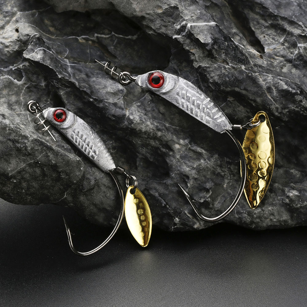 Cheery HK00486 Weighted Twistlock Fishing Jig Heads Blade Attachment for Stream River Lake-Swimbait Crankbait Spinner Bait Hooks – Fishhook – view 2