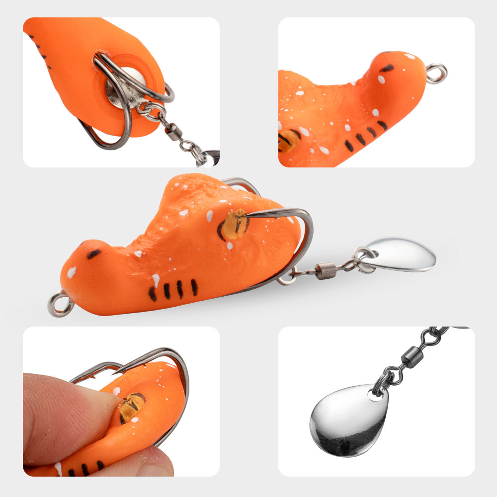 CHEERY 4cm 6.5g 5color New Thumb Mini Long-range Trumpet Heavy Grass Area Modified Frog Thunder Frog Fishing Lure – Frog – view 5
