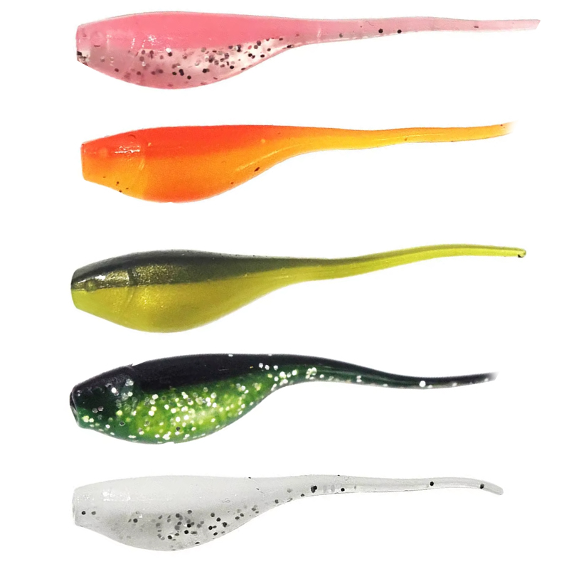 OEM High Quality 10pcs/bag 5cm 0.7g PVC Small Tadpole Lure Worm Pin Tail Soft Bait for Carp & Perch Midwater Fishing – Worms & Grubs – view 1