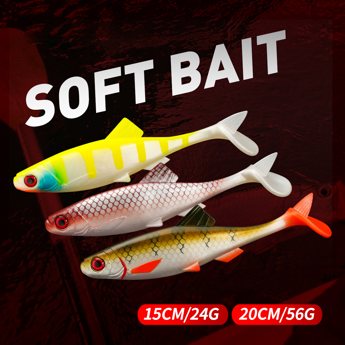 15cm 24g 20cm 56g 10colors Fishing for Grouper and Mandarin Bass Simulation Fishing Soft Lure Bait – Worms & Grubs – view 1