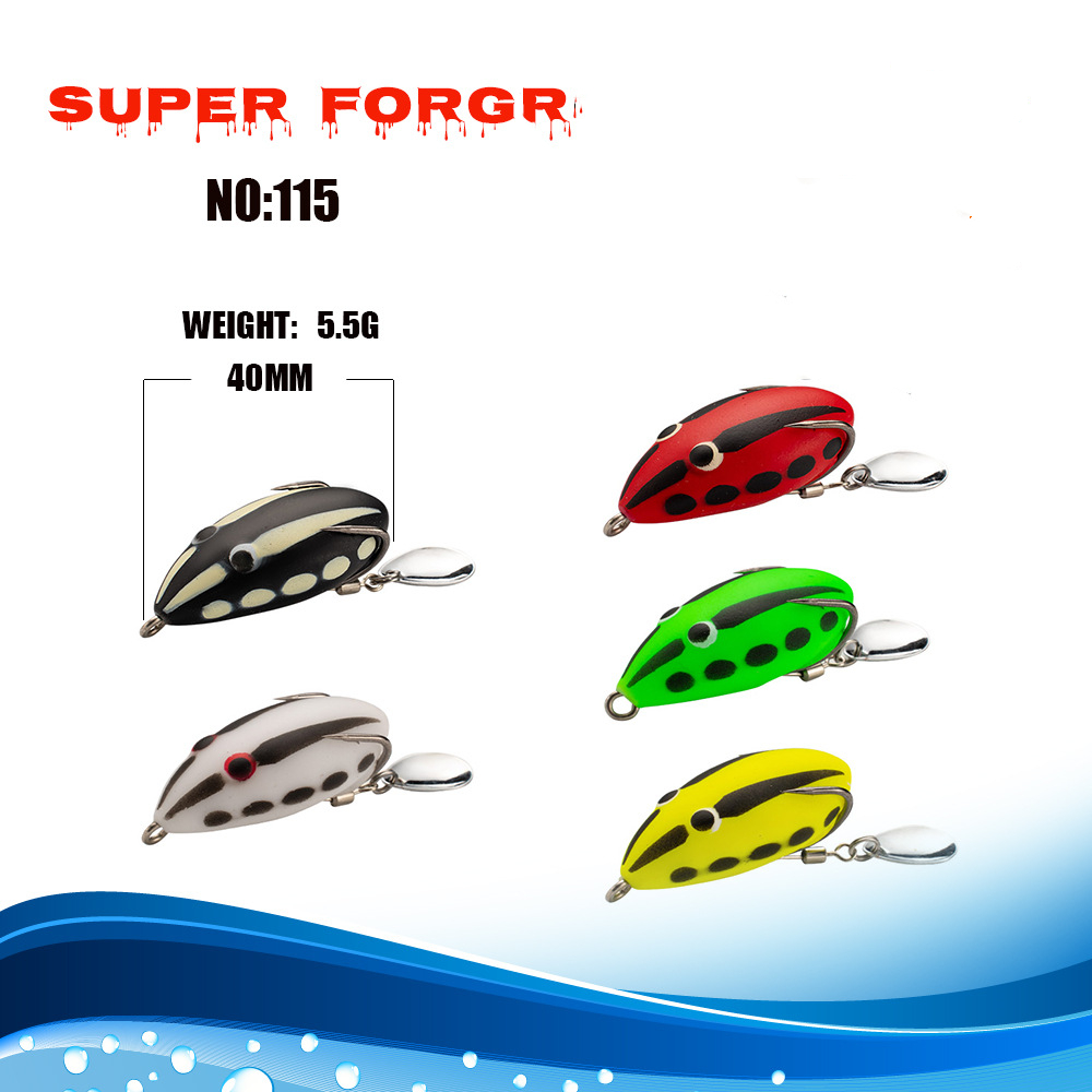 New Design Frog Lure 40mm 5.5g Bait Thailand Style Handmade Mini Ray Sequin Frog Lure – Frog – view 4