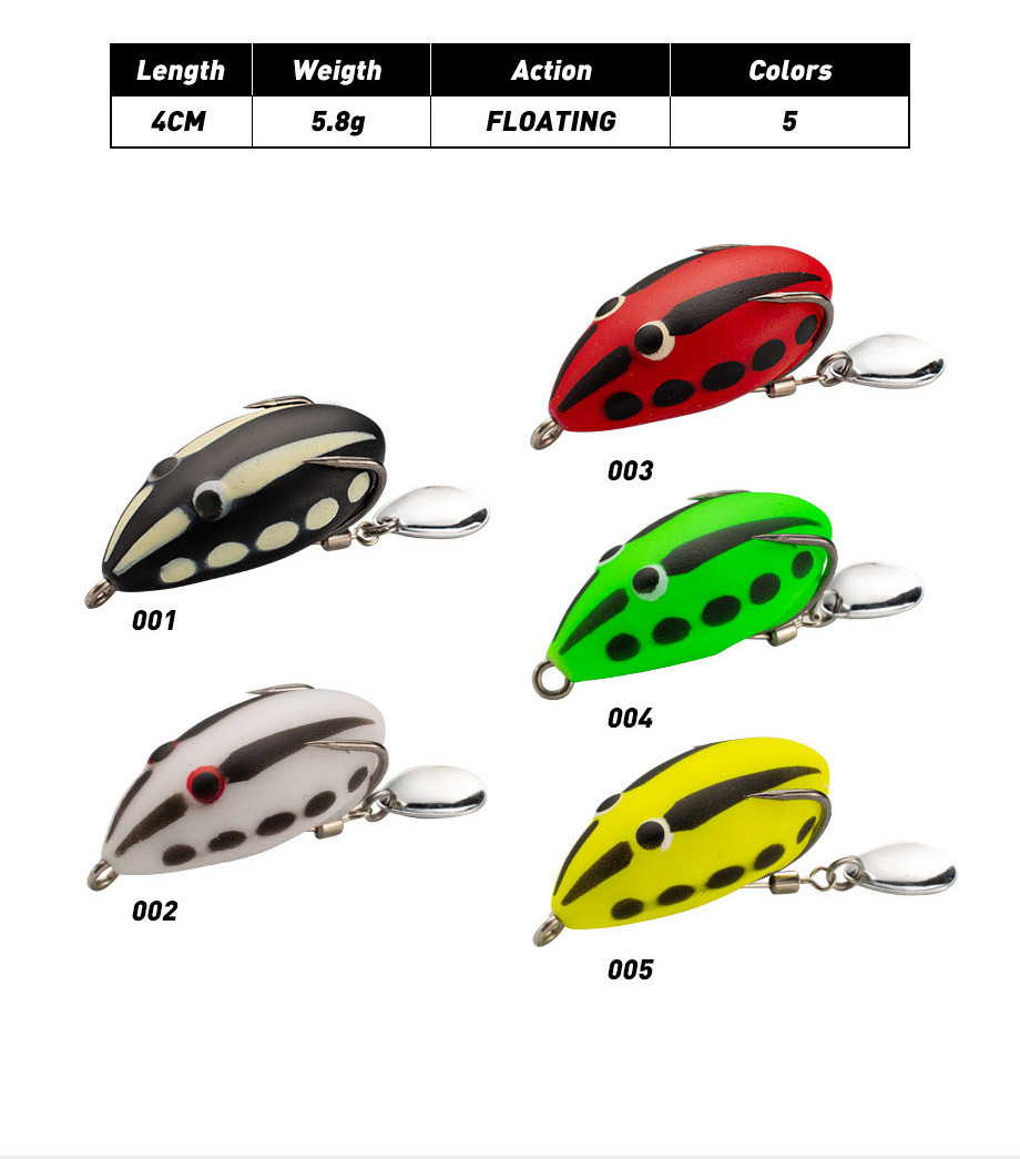 New Design Frog Lure 40mm 5.5g Bait Thailand Style Handmade Mini Ray Sequin Frog Lure – Frog – view 3