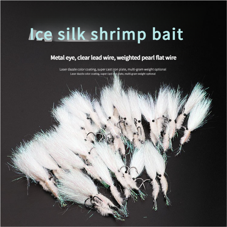Thick Ice Silk Colorful Flash Feather Ribbon Shrimp Hook Metal Eyes Sharp Corrosion Resistant Artificial Fishing Lure Flies Bait – Metal Lure – view 3