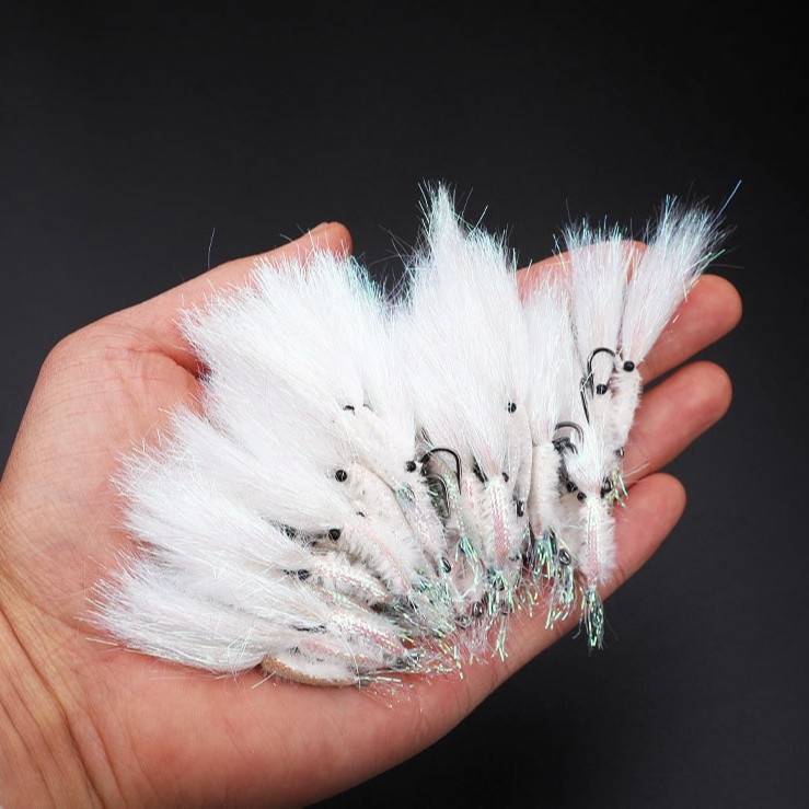 Thick Ice Silk Colorful Flash Feather Ribbon Shrimp Hook Metal Eyes Sharp Corrosion Resistant Artificial Fishing Lure Flies Bait – Metal Lure – view 2
