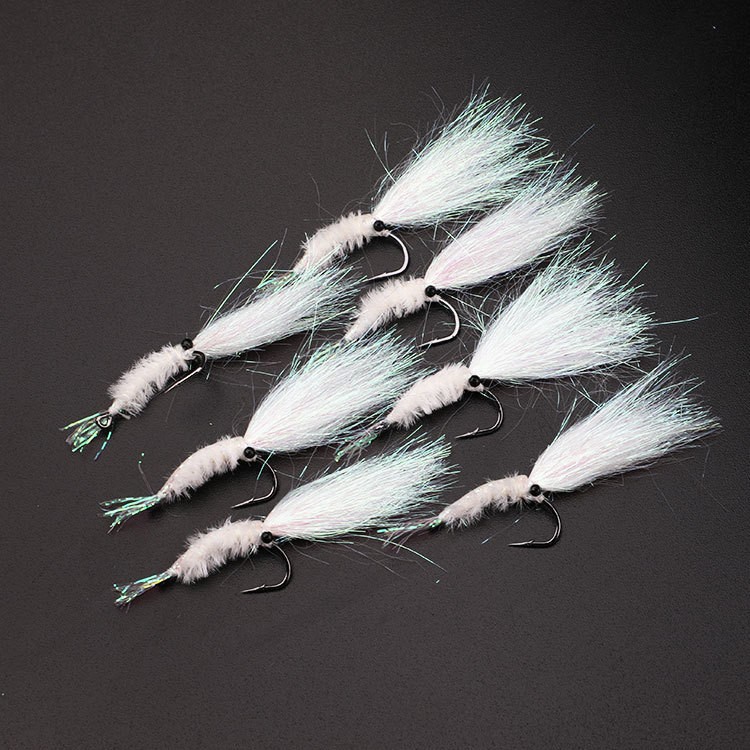 Thick Ice Silk Colorful Flash Feather Ribbon Shrimp Hook Metal Eyes Sharp Corrosion Resistant Artificial Fishing Lure Flies Bait – Metal Lure – view 1