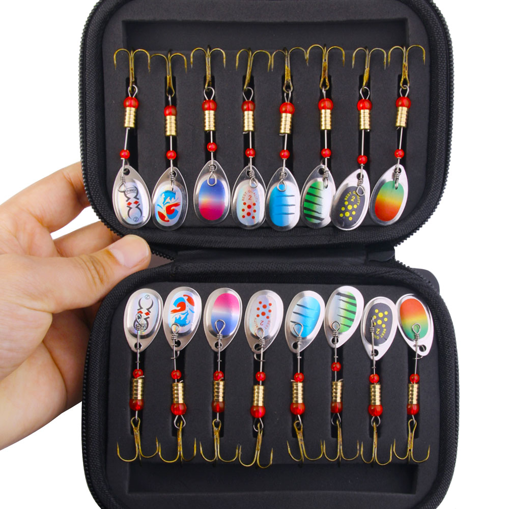CHEERY 16pcs/bagFishing Lures Kit Set Spinnerbait for Bass Trout Metal Hard Lures Spinner Baits – Metal Lure – view 3