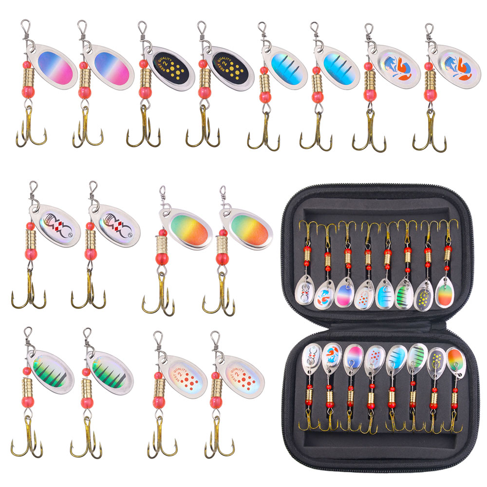 CHEERY 16pcs/bagFishing Lures Kit Set Spinnerbait for Bass Trout Metal Hard Lures Spinner Baits – Metal Lure – view 2