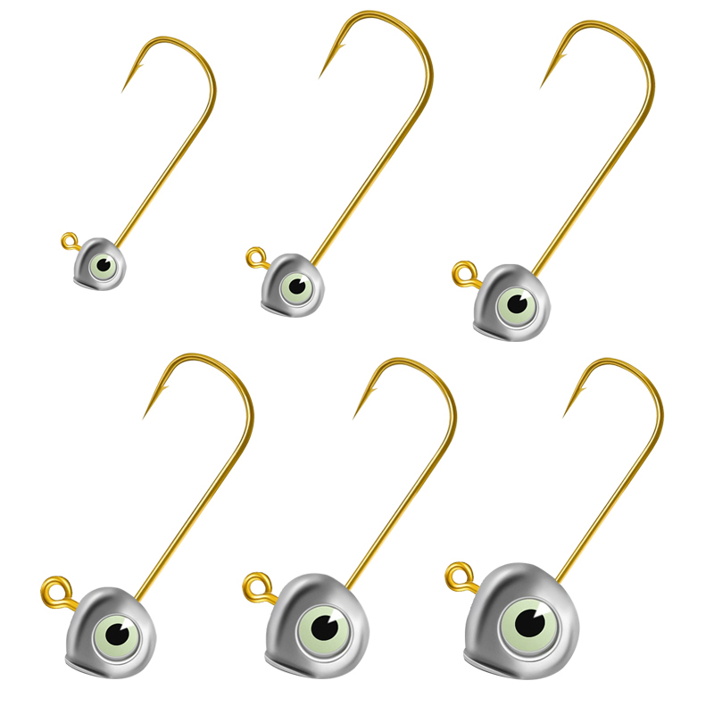 Palmer 1g 2g 3g 4g 5g 7g High Carbon Steel Jig Head Hook Luminous 3D Eyes Jig Heads Fishing Corrosion Resistant Lead Jig Head – Fishhook – view 1