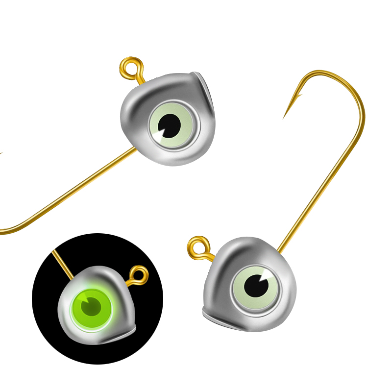 Palmer 1g 2g 3g 4g 5g 7g High Carbon Steel Jig Head Hook Luminous 3D Eyes Jig Heads Fishing Corrosion Resistant Lead Jig Head – Fishhook – view 3