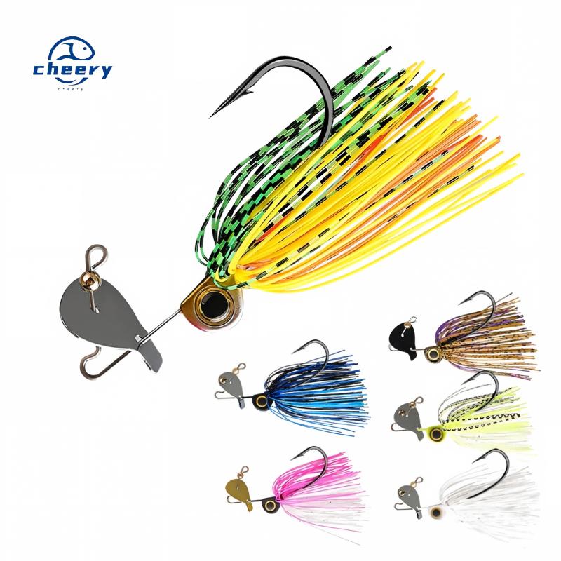 CHEERY 15g Buzzbait Lure Spinnerbait Skirts Metal Jigging Spoon Fishing Jig Head Swimbait for Bass Metal Sequin Lure – Fishhook – view 1
