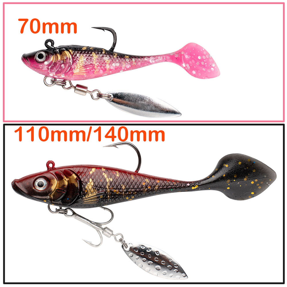 Runtoo 11cm 14cm Lead Rigged Soft Lure Jig Head T-Tail Trout Swimbait Salt Water Lead Rigged Fishing Bait – Metal Lure – view 3
