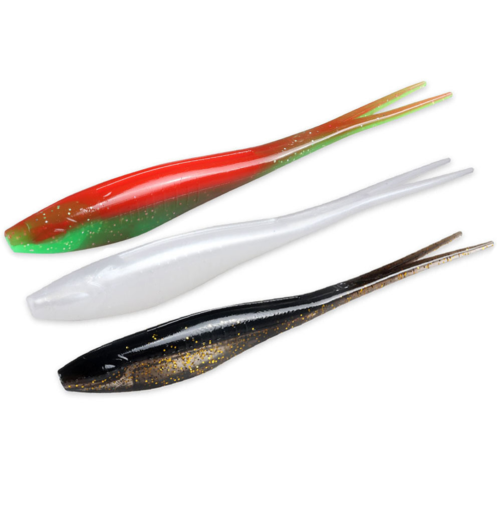 180mm 18g Drop Shooting Soft Bait V-shape Split Tail Fishing Lure Swimbait Worm Freshwater Bass Fishing Tackle – Worms & Grubs – view 1