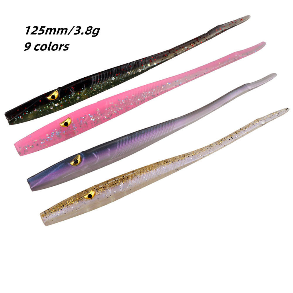 Cheery 125mm 3.8g 3" Needle Tail Slow Sinking Silicone Trout Worm Artificial Soft Bait Fishing Lure for Sea & Earth Worm – Worms & Grubs – view 2