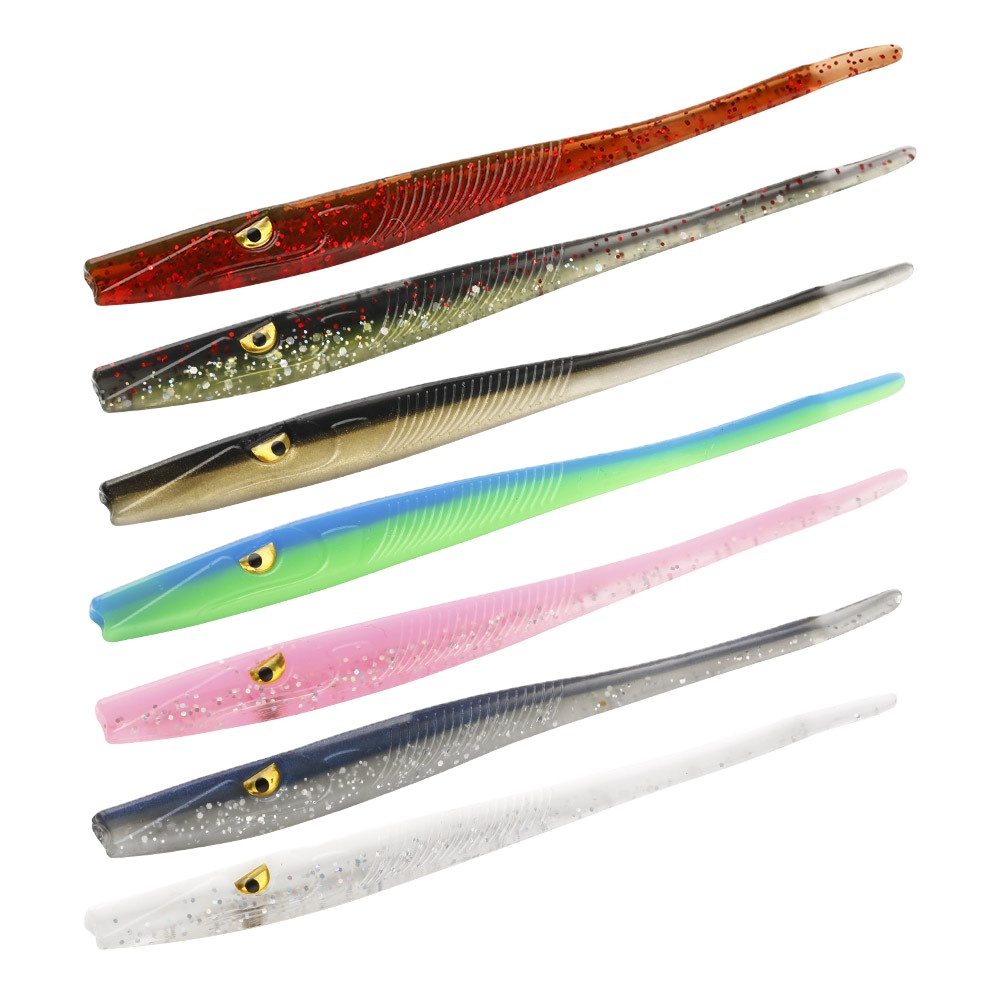 Cheery 125mm 3.8g 3" Needle Tail Slow Sinking Silicone Trout Worm Artificial Soft Bait Fishing Lure for Sea & Earth Worm – Worms & Grubs – view 1