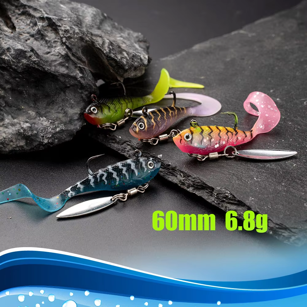 Wholesale Freshwater Spin Metal Spoon Artificial Bottom Wobble Soft Bait PVC Bait Ice Trout Salmon Sea Bass Spinner Jig Fishing – Worms & Grubs – view 4