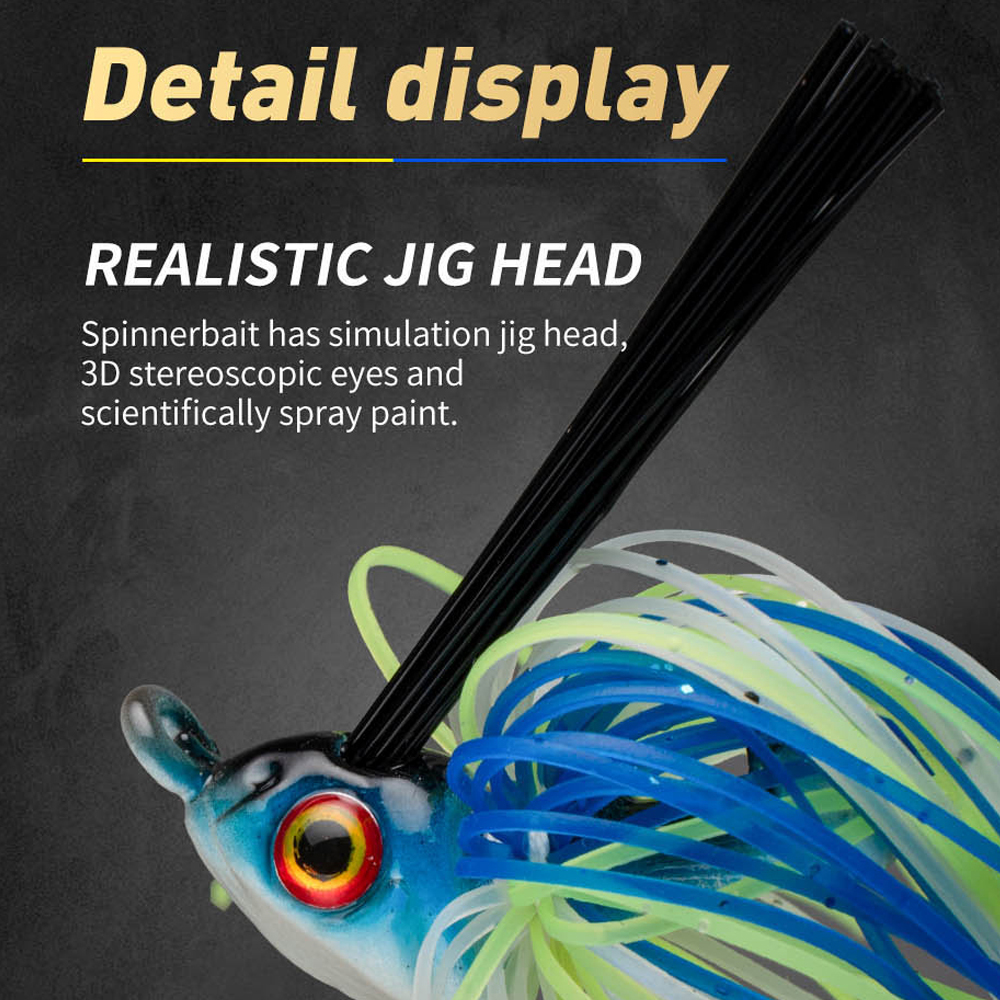 JOHNCOO 12G/15G Fishing Bait Beard Skirt Lure Spinner Baits Buzzbait Wobbler Chatter Bait for Bass with Swim Jig Blades Pesca – Metal Lure – view 3