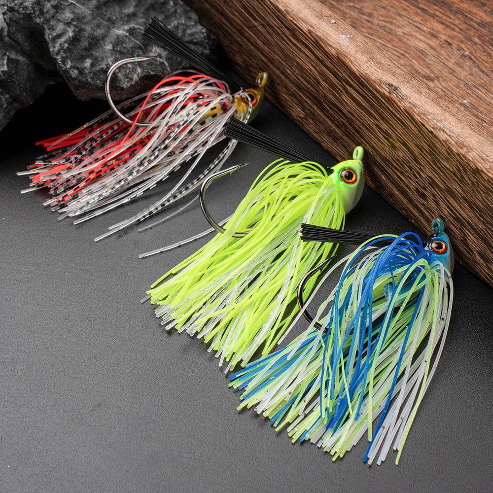 JOHNCOO 12G/15G Fishing Bait Beard Skirt Lure Spinner Baits Buzzbait Wobbler Chatter Bait for Bass with Swim Jig Blades Pesca – Metal Lure – view 5