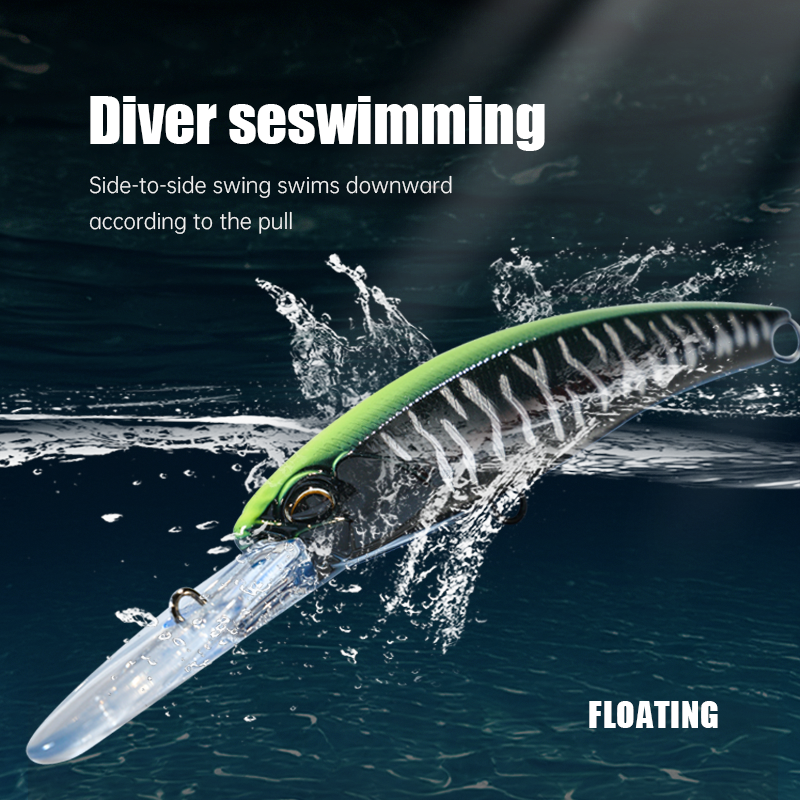 ZOZ Manufacturer 15g Floating Minnow Lure Bait Hard ABS Artificial Bait for Mackerel and Bass Fishing Printed Condition – Minnow – view 4