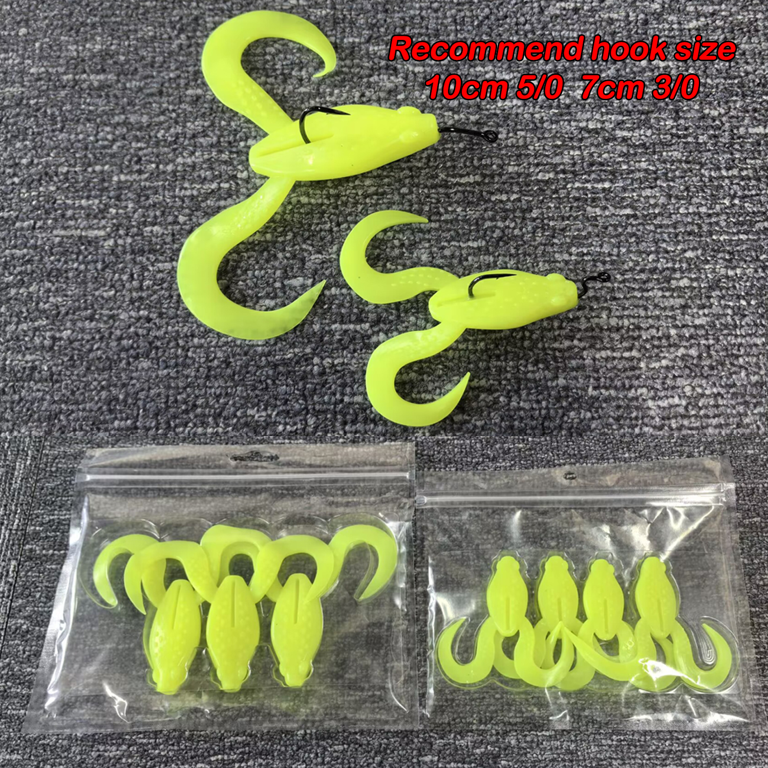 TPR Soft Bait 7cm 4pcs/10cm 3pcs 8.5g/15.3g Floating Freshwater Frog Lure 4pcs/10pcs Ocean Boat Fishing Artificial Soft Bait – Worms & Grubs – view 5
