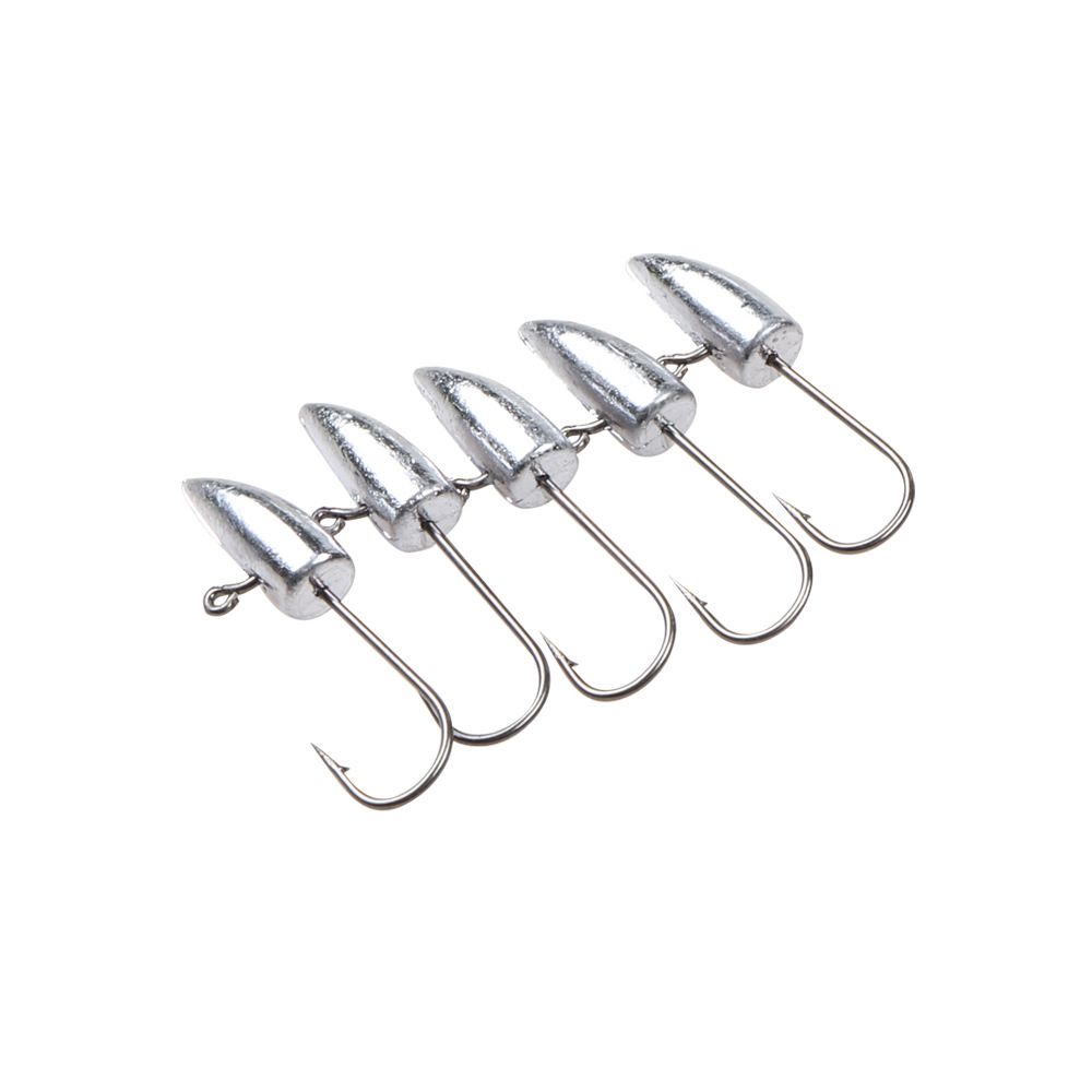 Factory OEM 1g 1.5g 2g 3g 10pcs/bag Rock Fish Bent Bulk Fishing Bullet Jig Head Hook – Fishhook – view 4
